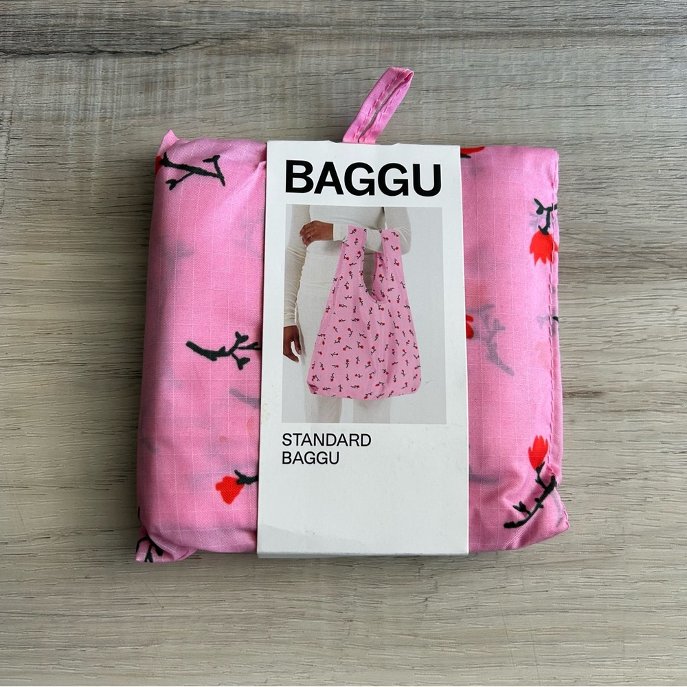 BAGGU Pink Painted Wildflower Standard Reusable